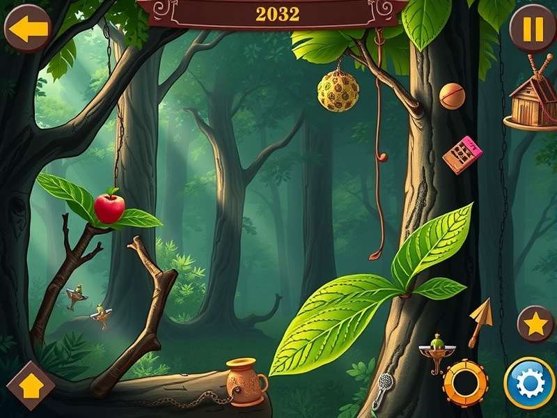 Anise Forest Riddle game screenshot showing lush forest environment with puzzle elements
